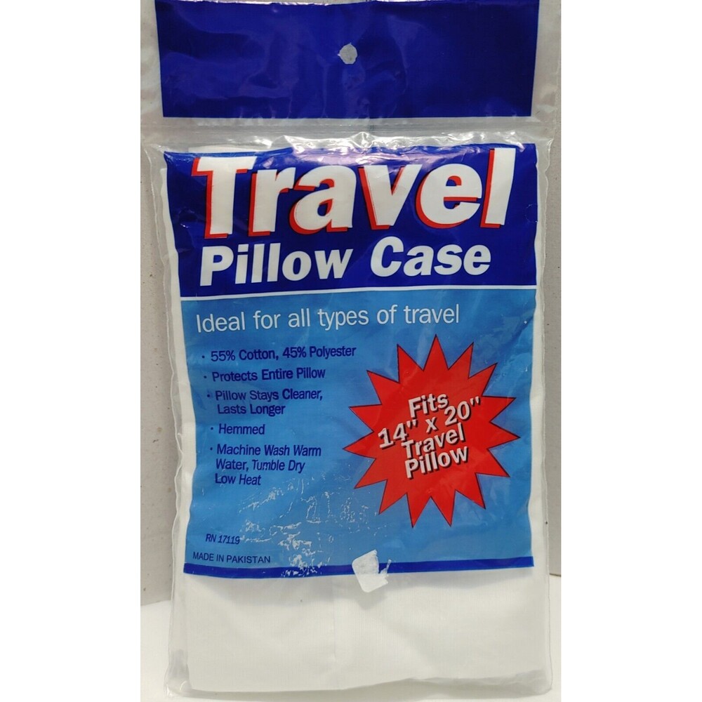 Travel Pillow Case 14x20 White Solid Toddler 14x20.